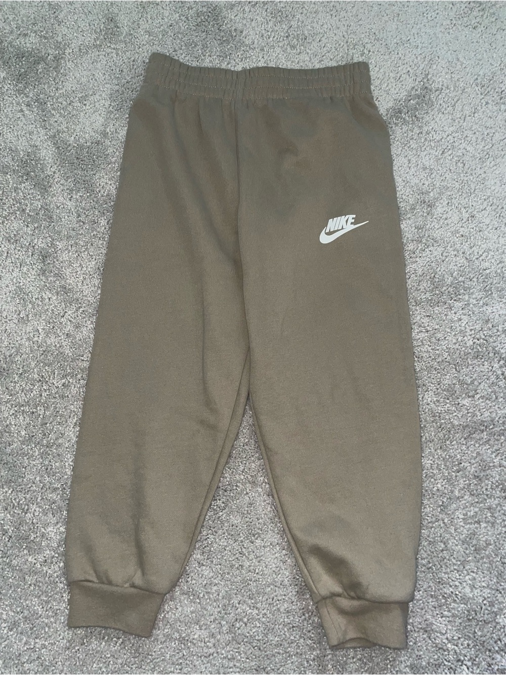 Nike Kids Olive Fleece Joggers with White Logo